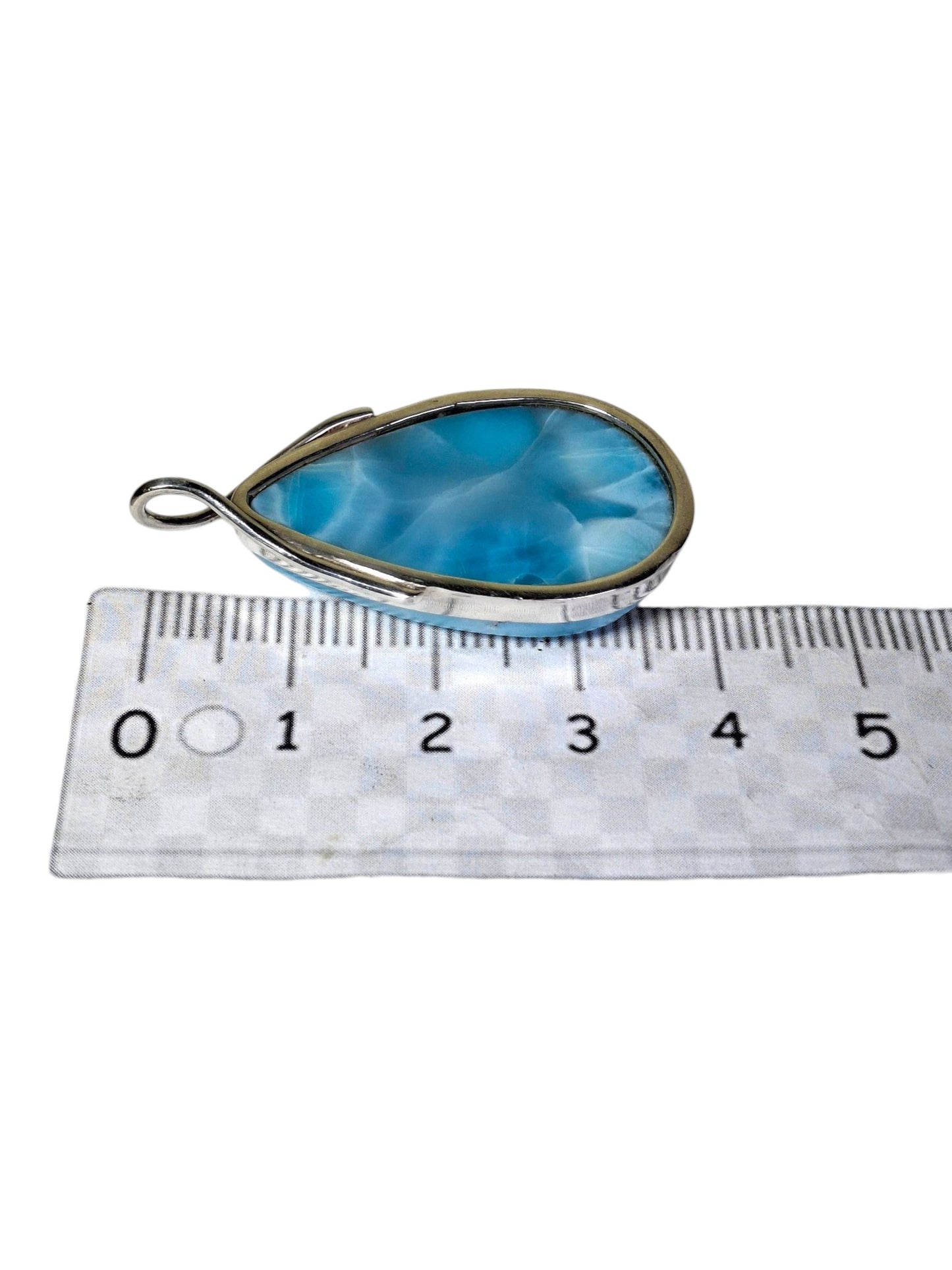 2.5 "in. Big Dominican Deep Blue Larimar Stone Pendant Handmade