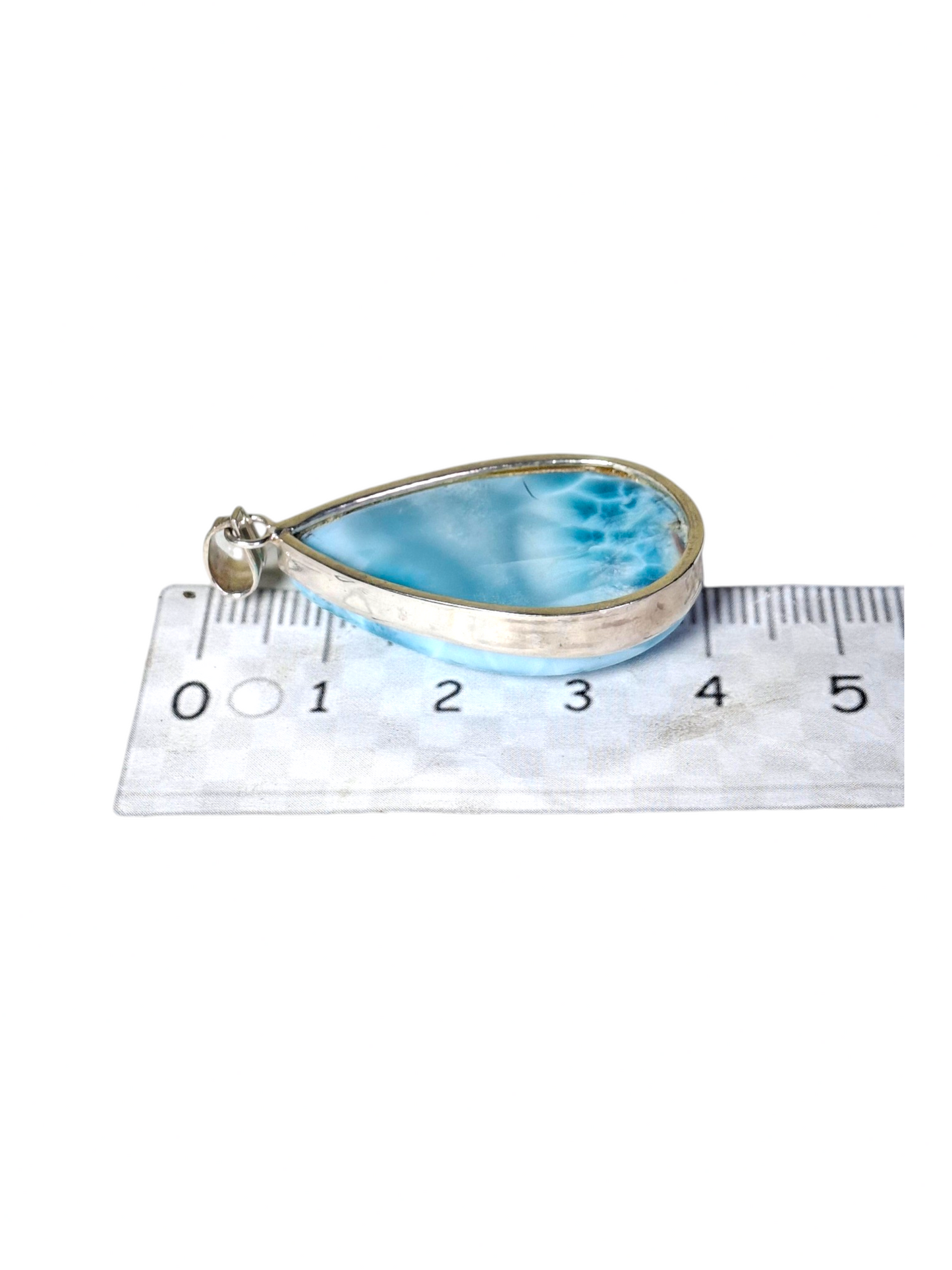 Colgante de Piedra Larimar Azul Profundo Dominicano de 2.1" Hecho a Mano