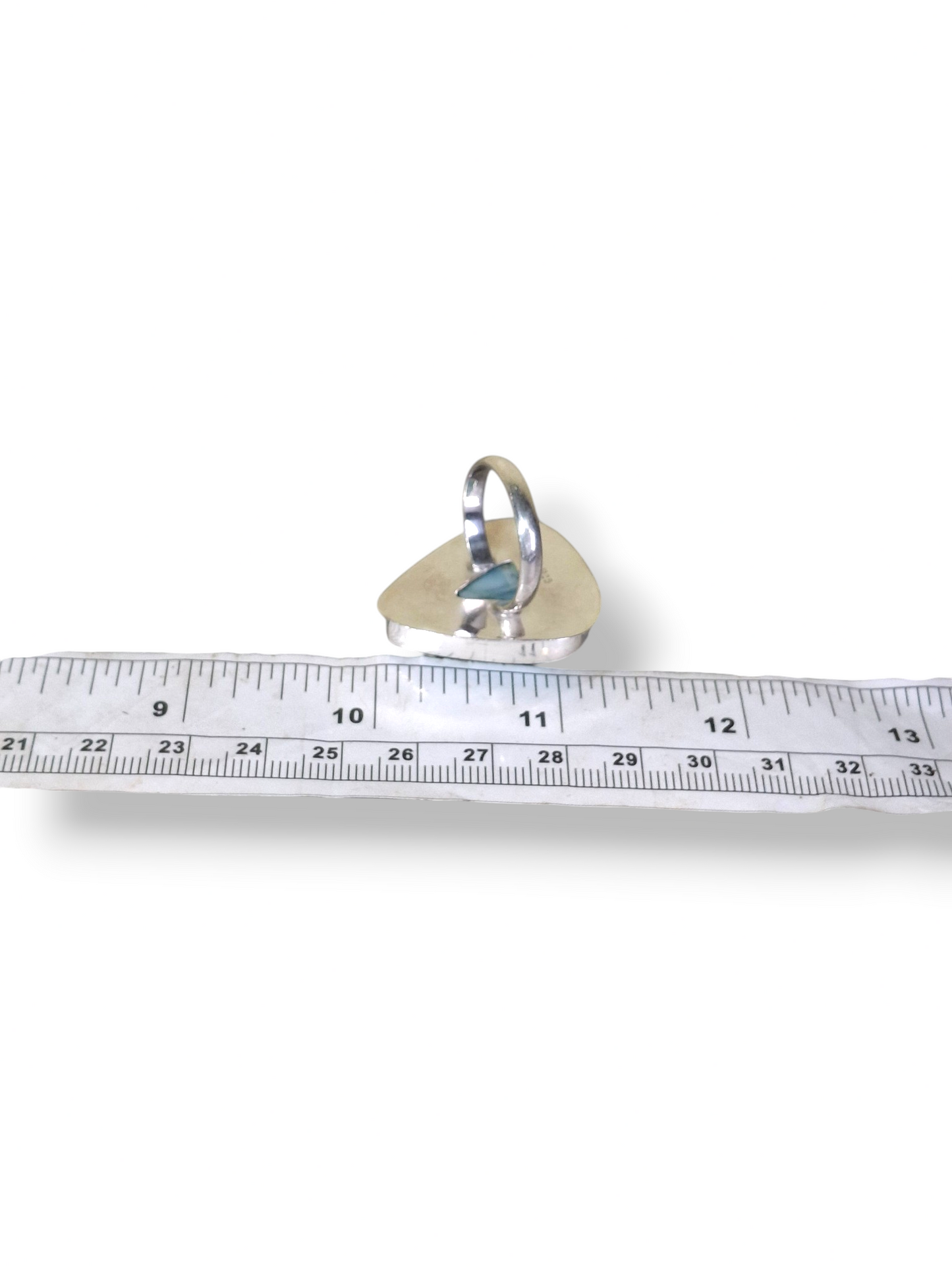 Larimar Ring 925 Silver Natural Dominican Republic Blue Stone Love Gift Jewelry