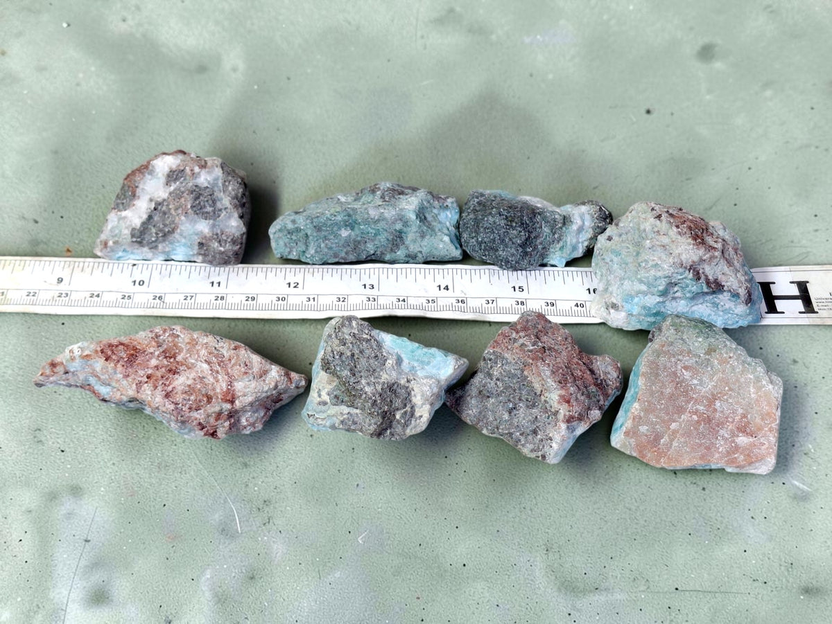 540g Dalle de Larimar Naturel Poli Spécimen Rare Pectolite Bleue Dominicaine