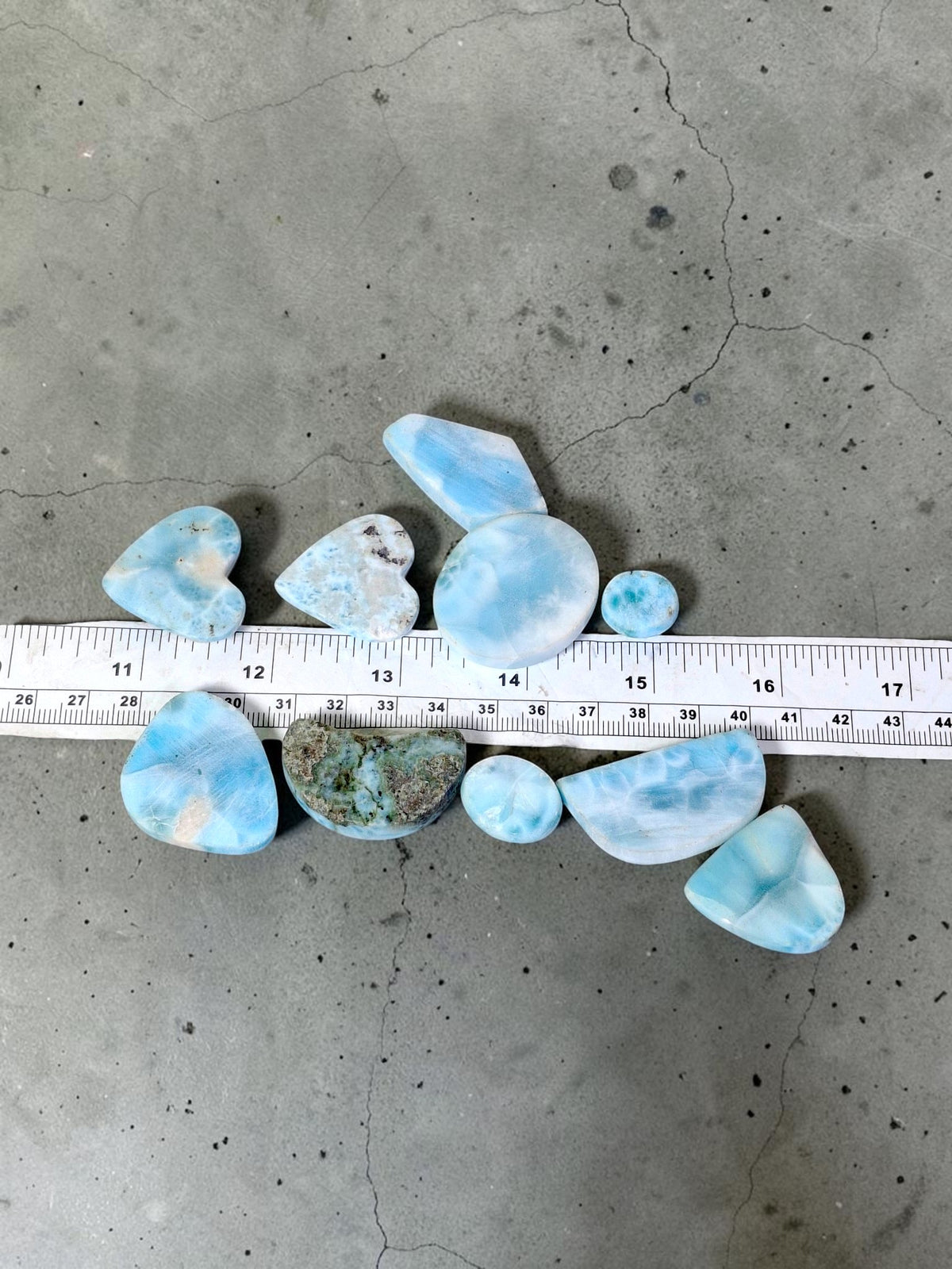 10 Natural Larimar Loose Cabochon 112g Lots Dominican Blue Gemstone