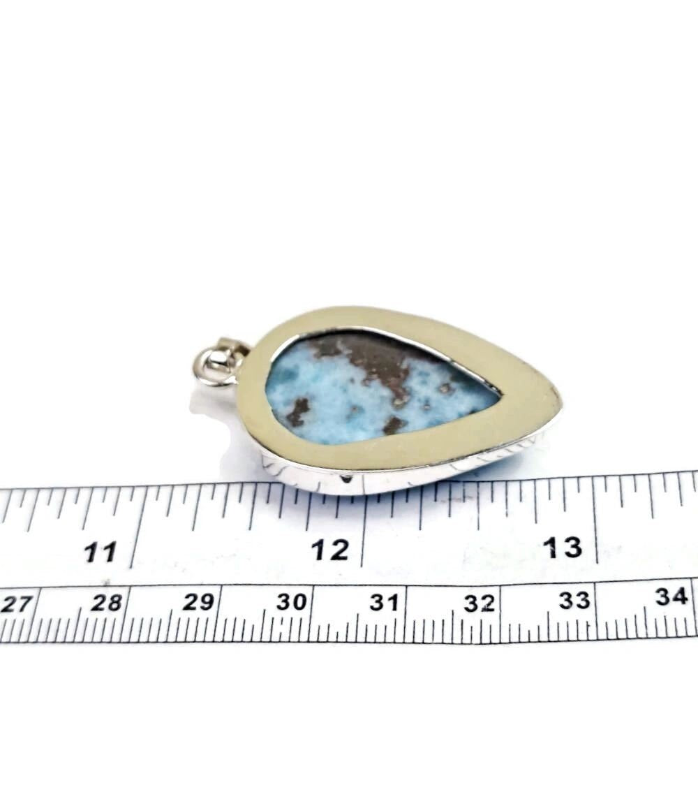 1.9 "in. Dominican Nice Blue Larimar Stone Pendant Handmade