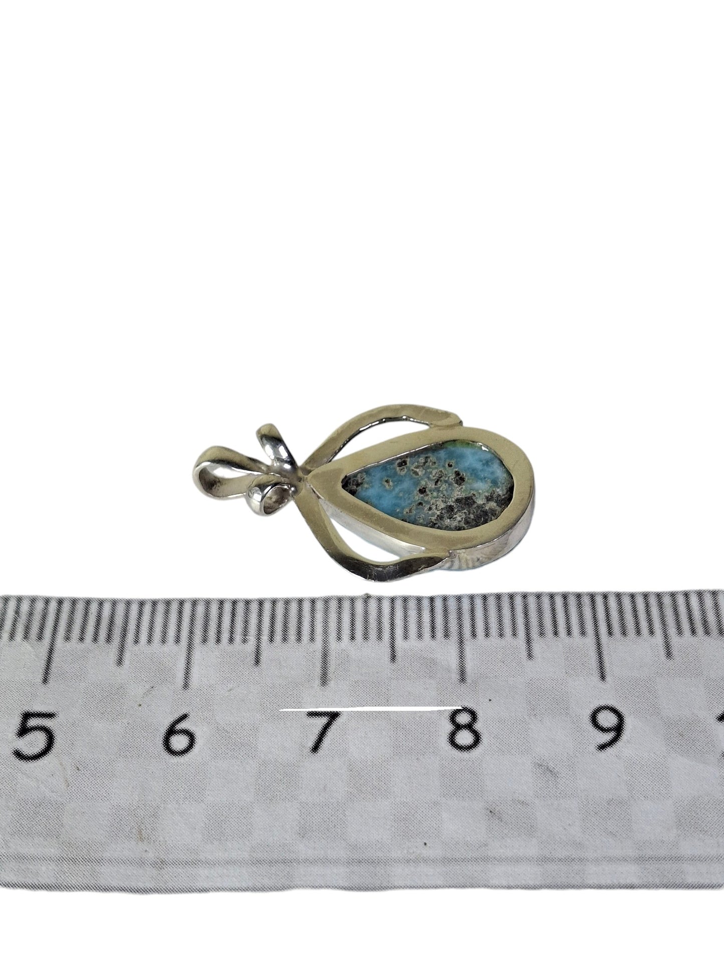 1.6 "in. Dominican Deep Blue Larimar Stone Pendant Handmade