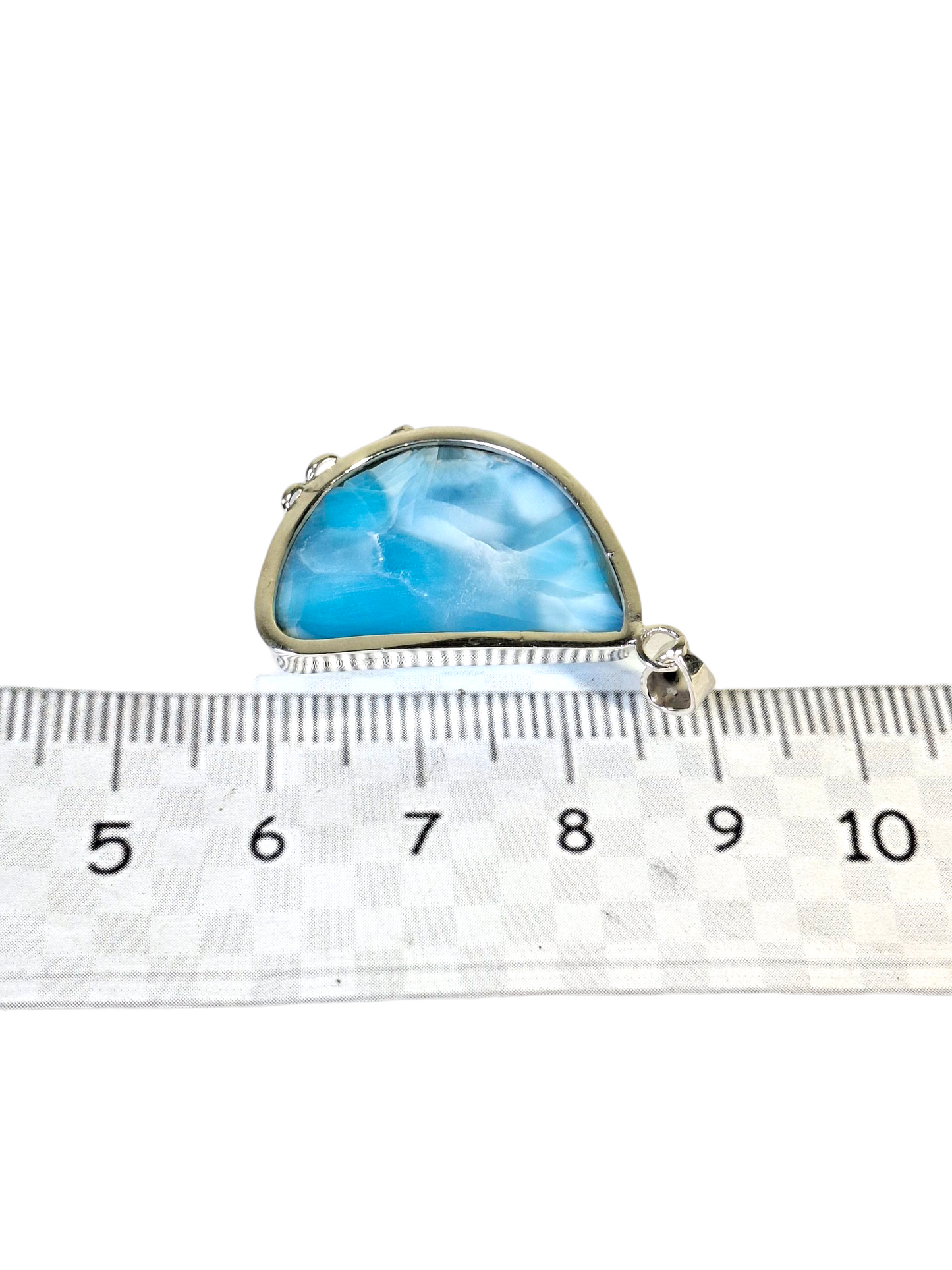 2.2 "in. Dominican Nice Deep Blue Larimar Stone Pendant Handmade