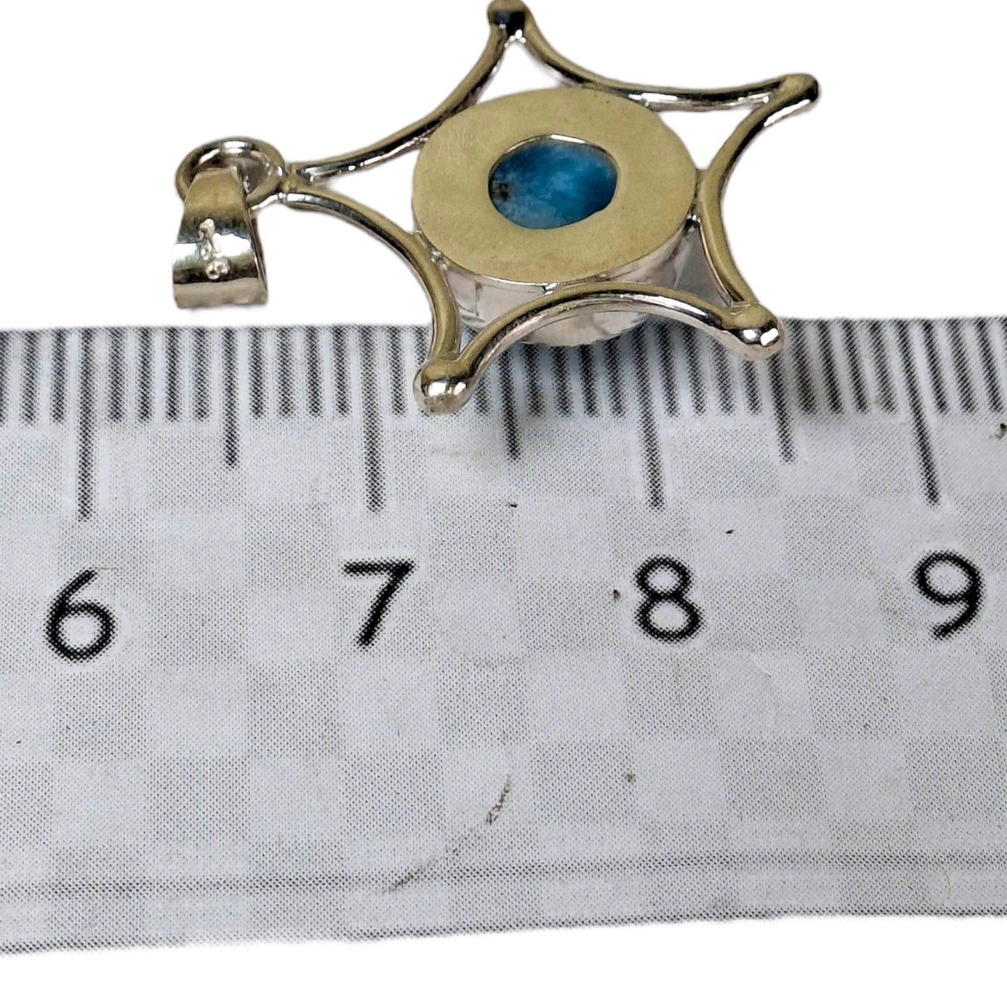 1.6 "in. Star Dominican Nice Deep Blue Larimar Stone Pendant Handmade