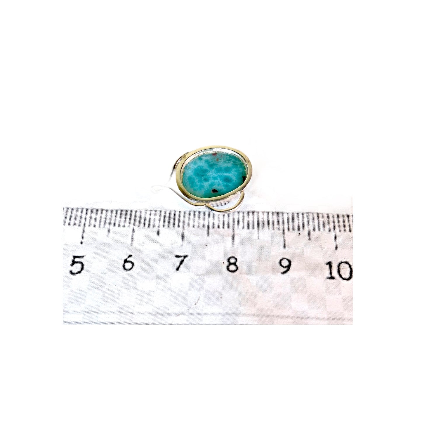 1.4 "in. Dominican Deep Blue Larimar Stone Pendant Handmade