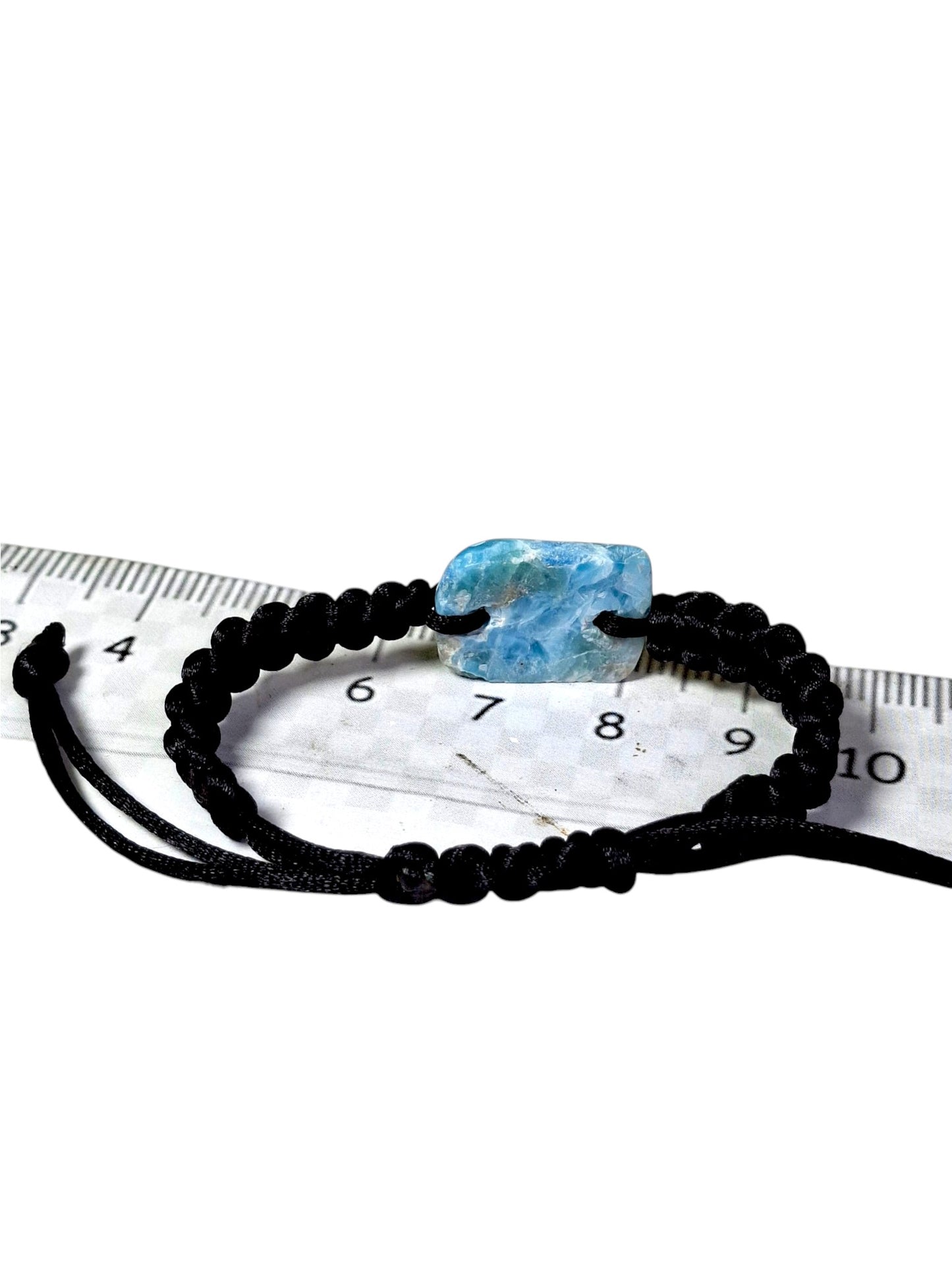 Nice Blue Larimar Stone Nylon Cord Handmade Bracelet Men / Women