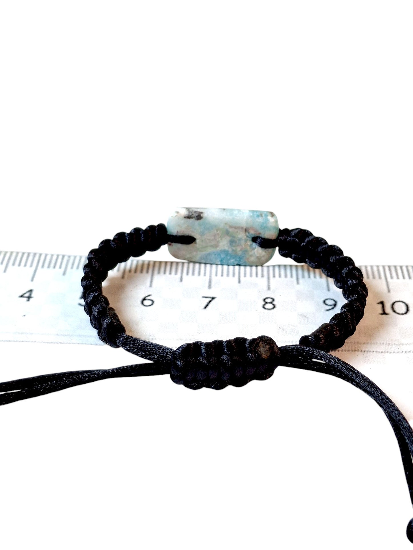 Nice Blue Larimar Stone Nylon Cord Handmade Bracelet Men / Women