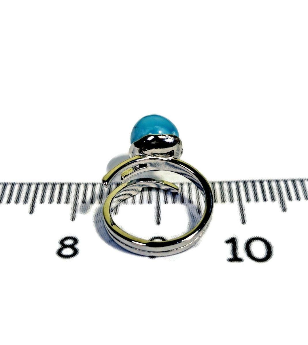 Solid Sterling Silver Dominican Deep Blue Larimar Stone Handmade Ring