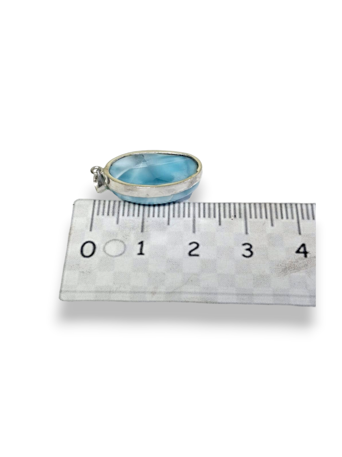 Colgante de Piedra Larimar Azul Profundo Dominicano de 2.1" Hecho a Mano