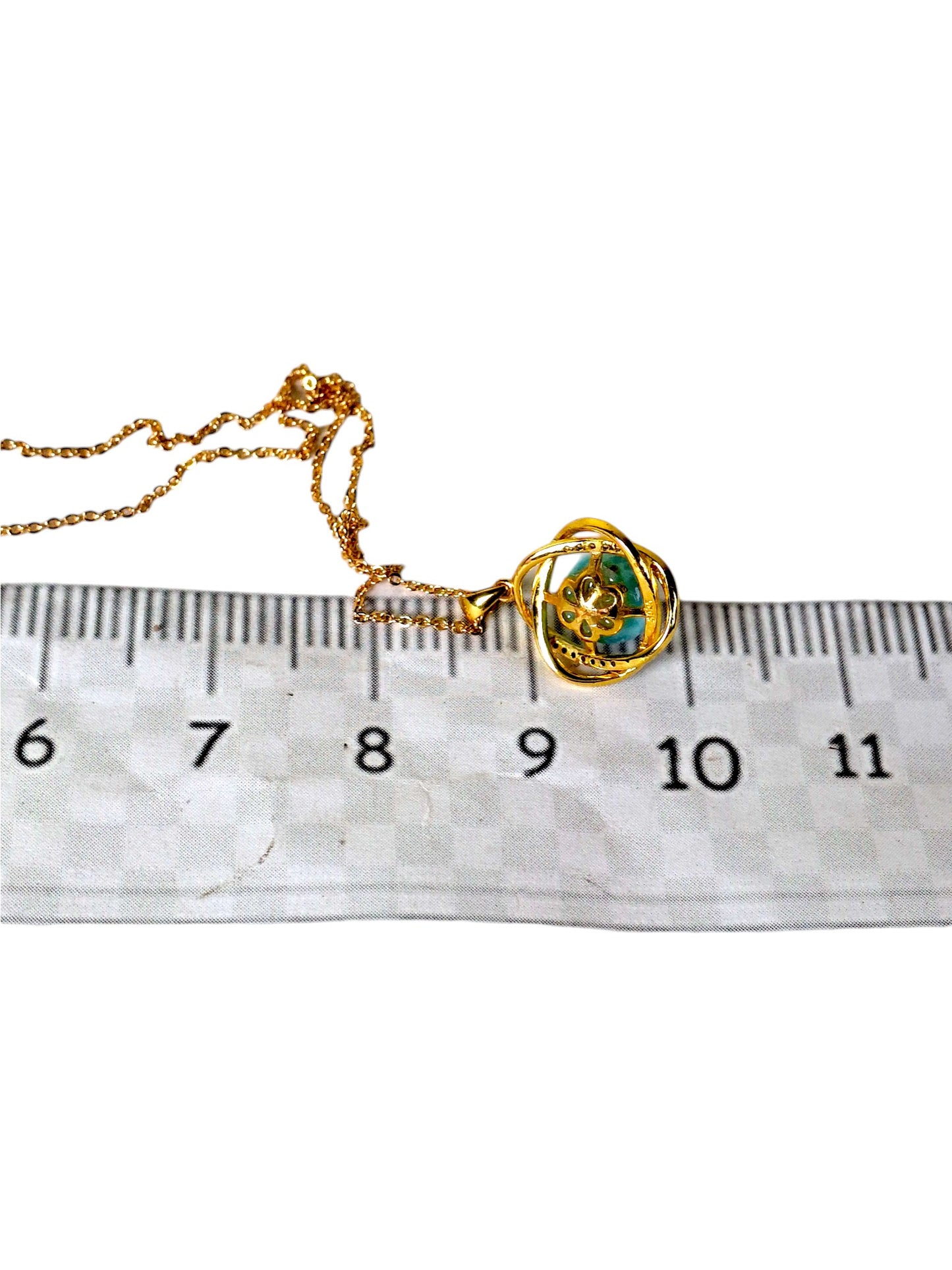 9 mm Dominican Nice Blue Larimar Sphere .925 w/ Gold plate Necklace