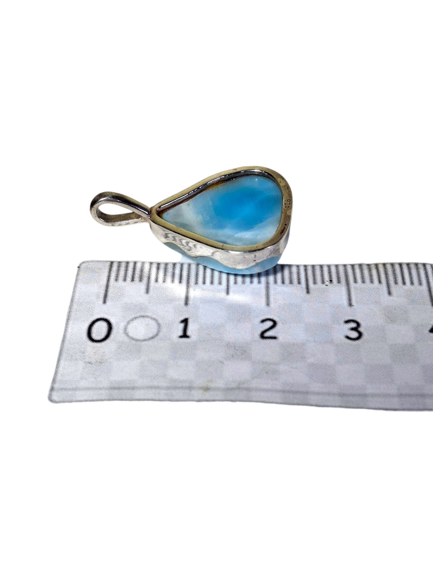 1.7 "in. Dominican Deep Blue Larimar Stone Pendant Handmade
