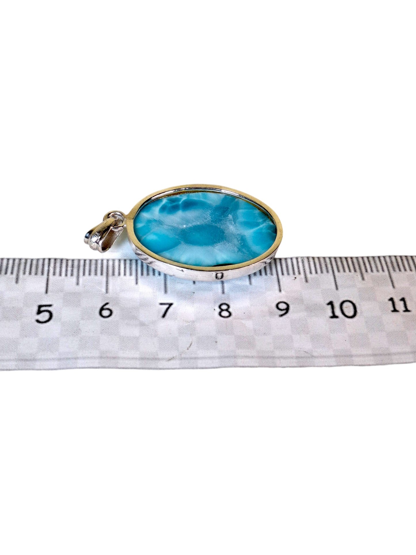 2.2 "in. Dominican Deep Blue Larimar Stone Pendant Handmade