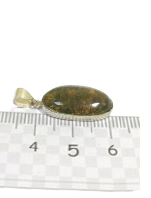 Sterling Silver Dominican Blue Amber Stone Handmade Pendant