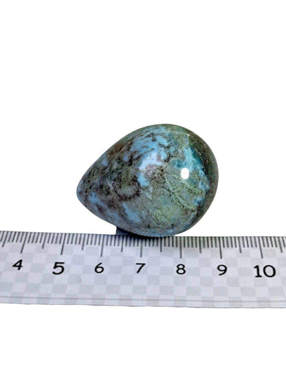 59 mm Egg Form Natural Dominican Blue Larimar Stone Healing Energies