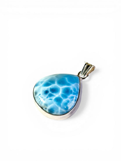 1.8 "in. Dominican Deep Blue Larimar Stone Pendant Handmade