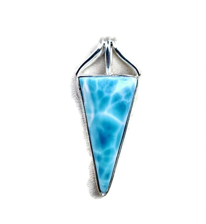 1.4 "in. Dominican Nice Deep Blue Larimar Stone Pendant Handmade