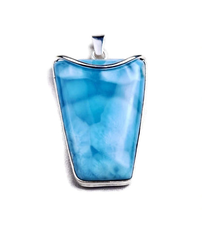 2.8 "in. Big Dominican Nice Sky Blue Larimar Stone Pendant Handmade