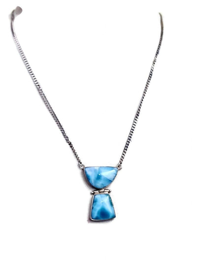 Dominican Nice Deep Blue Larimar Stone Necklace Handcrafted