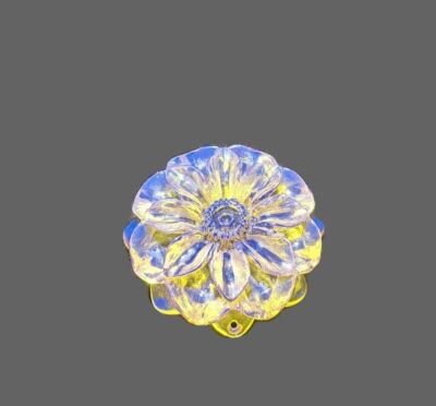 Carved Flower Clean Beautiful Dominican Blue Amber Stone