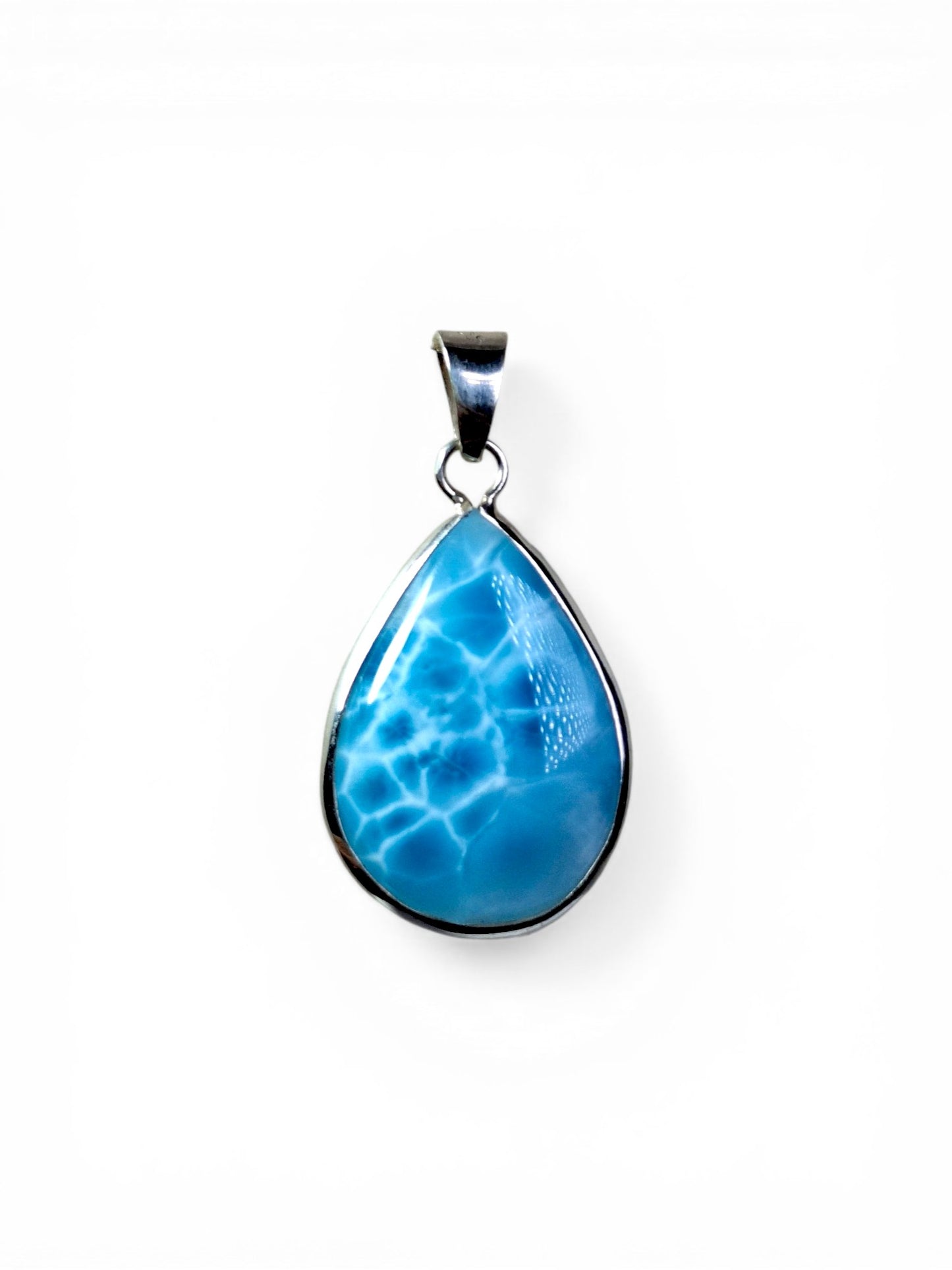 2.2 "in. Dominican Deep Blue Larimar Stone Pendant Handmade