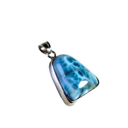 1.9 "in. Dominican Nice Blue Larimar Stone Pendant Handmade