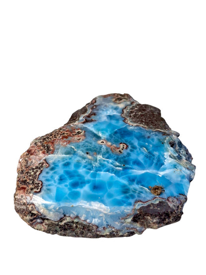 334 g Partially Polished Natural Dominican Blue Larimar Stone Specimen Healing