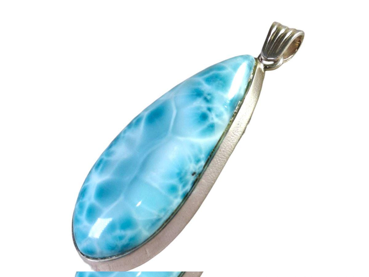 2.6 "in. Dominican Nice Sky Blue Larimar Stone Pendant Handmade