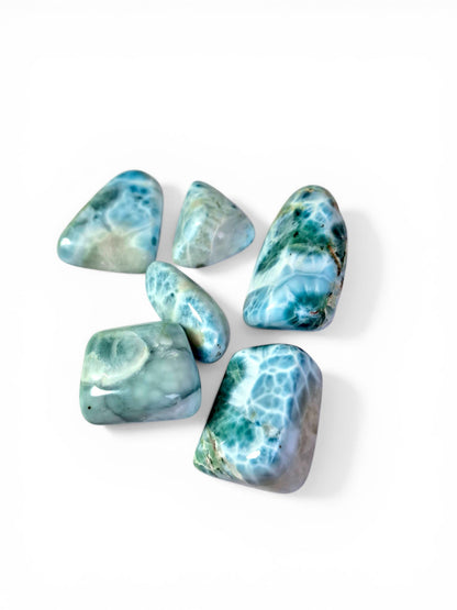 122g Full Polished Natural Dominican Blue Larimar Stone Specimen Healing