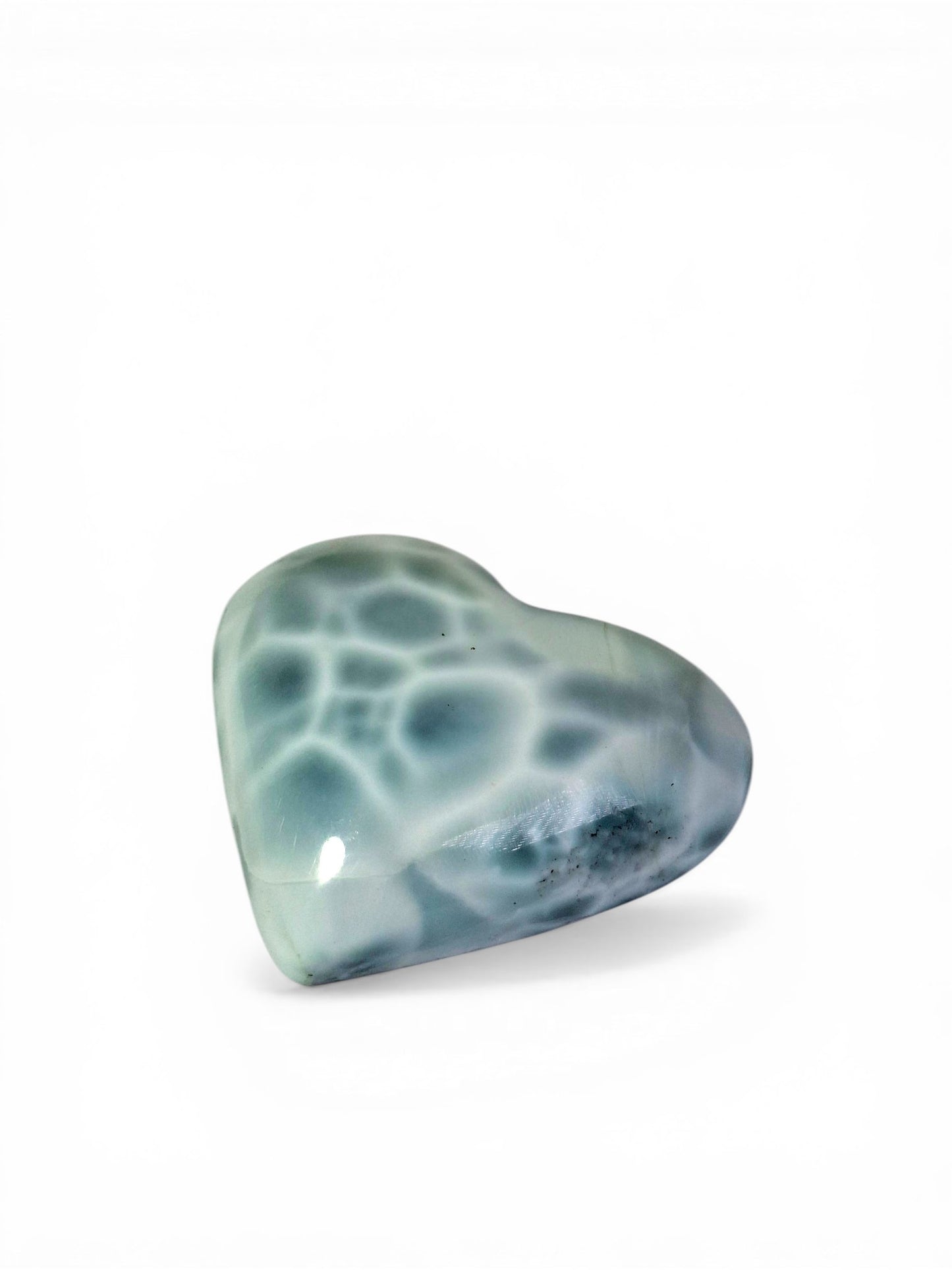 103 CT Heart Natural Dominican Nice Blue Larimar Stone Cabochon