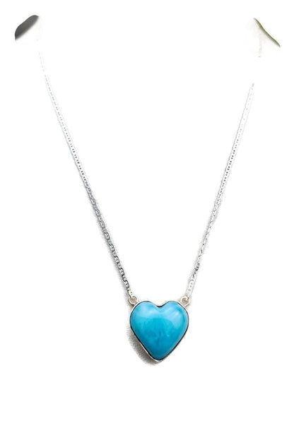 Dominican Nice Blue Larimar Stone Necklace Handcrafted