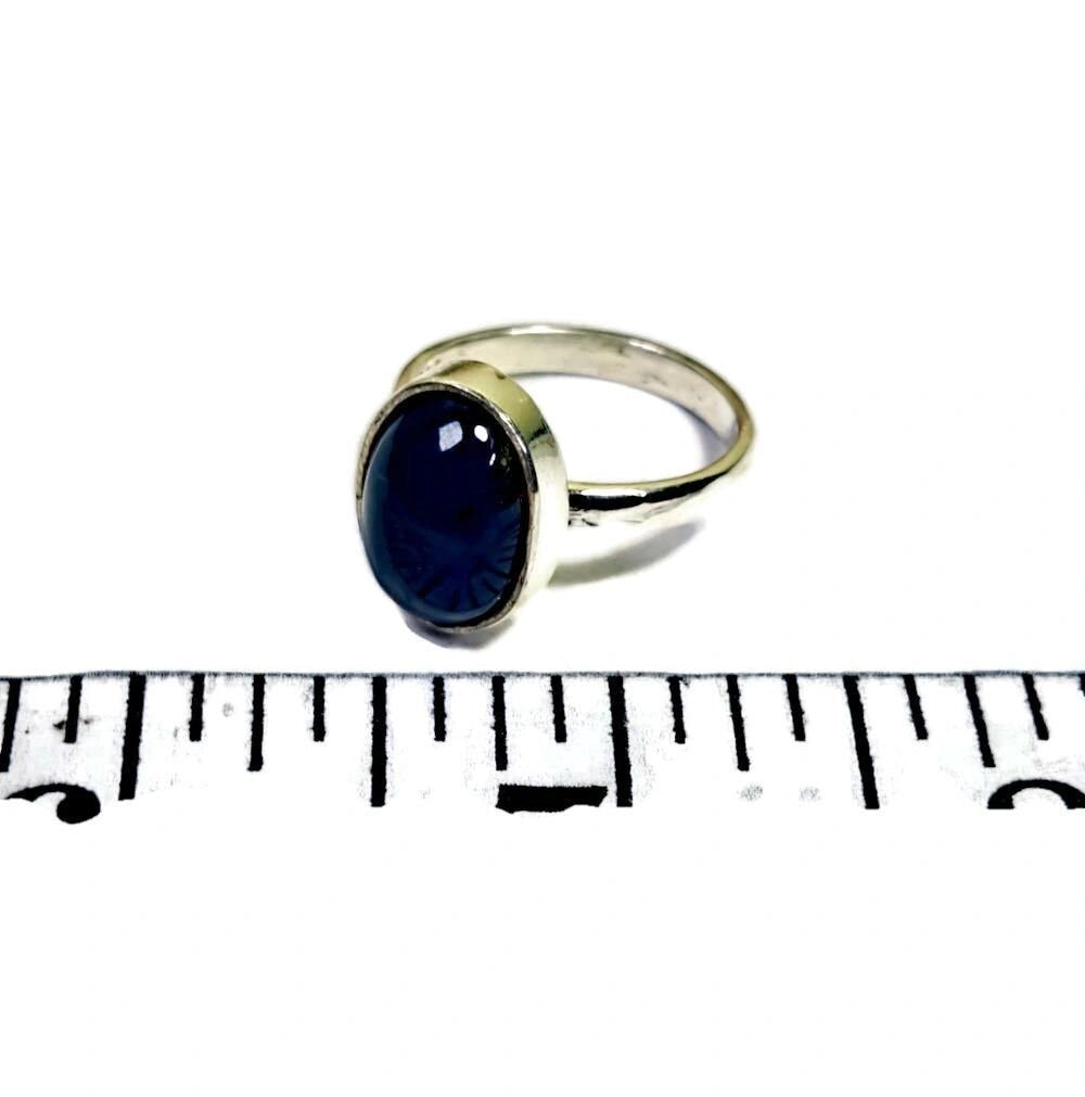 Sterling Silver Beautiful Dominican Blue Amber Stone Ring Handmade