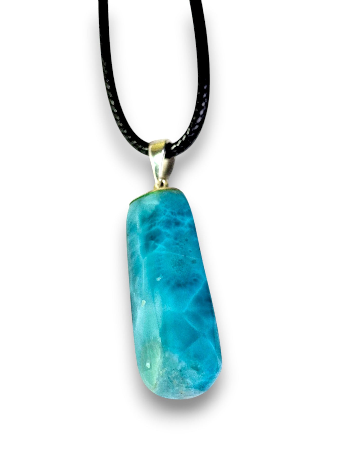 2.1 "in.  Dominican Deep Blue Larimar Stone Pendant Handmade (Copy)