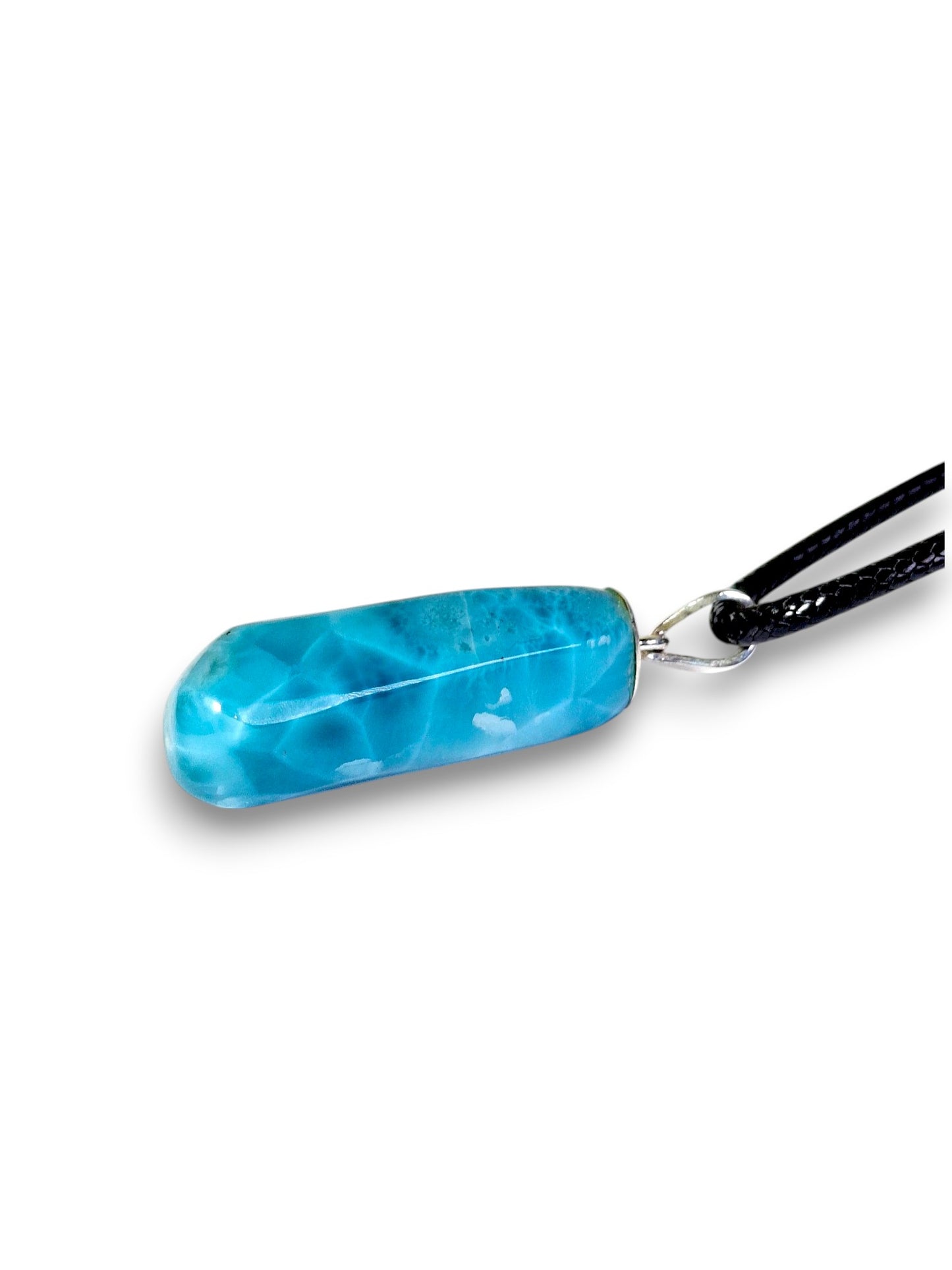 2.1 "in.  Dominican Deep Blue Larimar Stone Pendant Handmade (Copy)