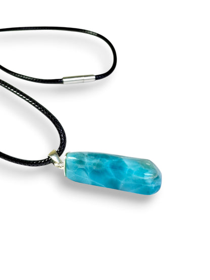 2.1 "in.  Dominican Deep Blue Larimar Stone Pendant Handmade (Copy)