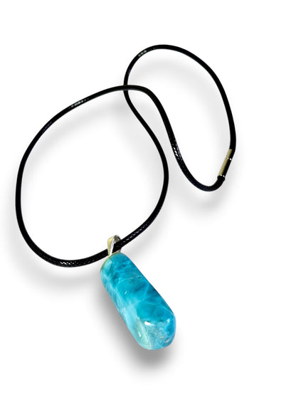 2.1 "in.  Dominican Deep Blue Larimar Stone Pendant Handmade (Copy)