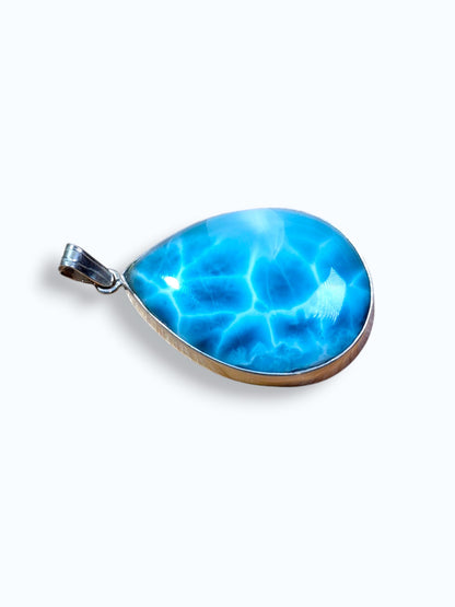 2.6 "in. Dominican Deep Blue Larimar Stone Pendant Handmade