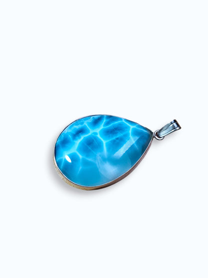 2.6 "in. Dominican Deep Blue Larimar Stone Pendant Handmade