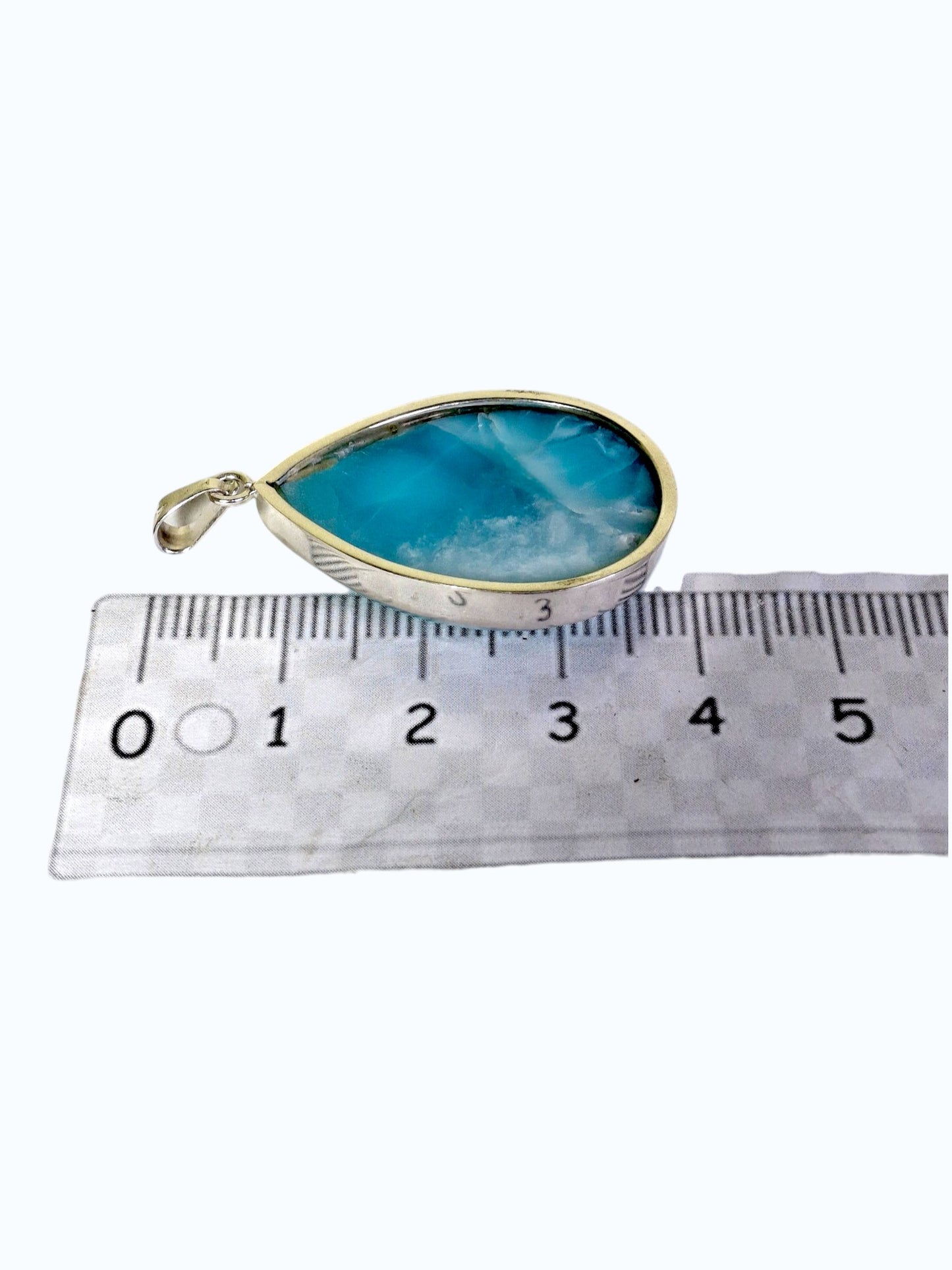 2.6 "in. Dominican Deep Blue Larimar Stone Pendant Handmade