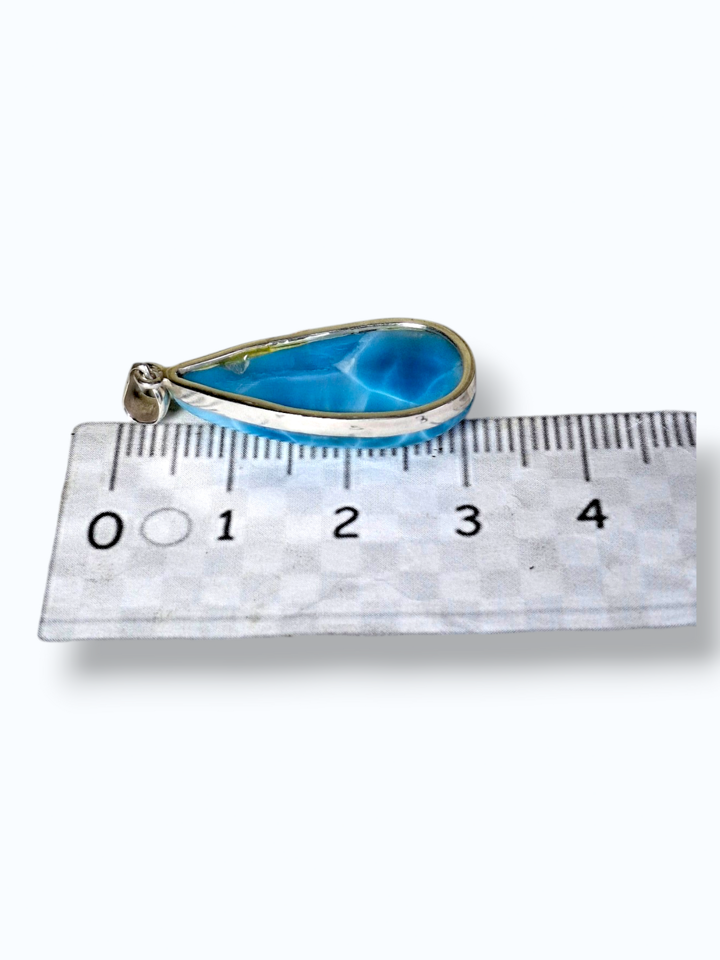2.1"in. Dominican Deep Blue Larimar Stone Pendant Handmade