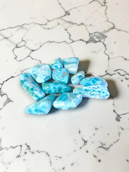 103 g Full Polished Natural Dominican Sky Blue Larimar Stone Specimen Healing