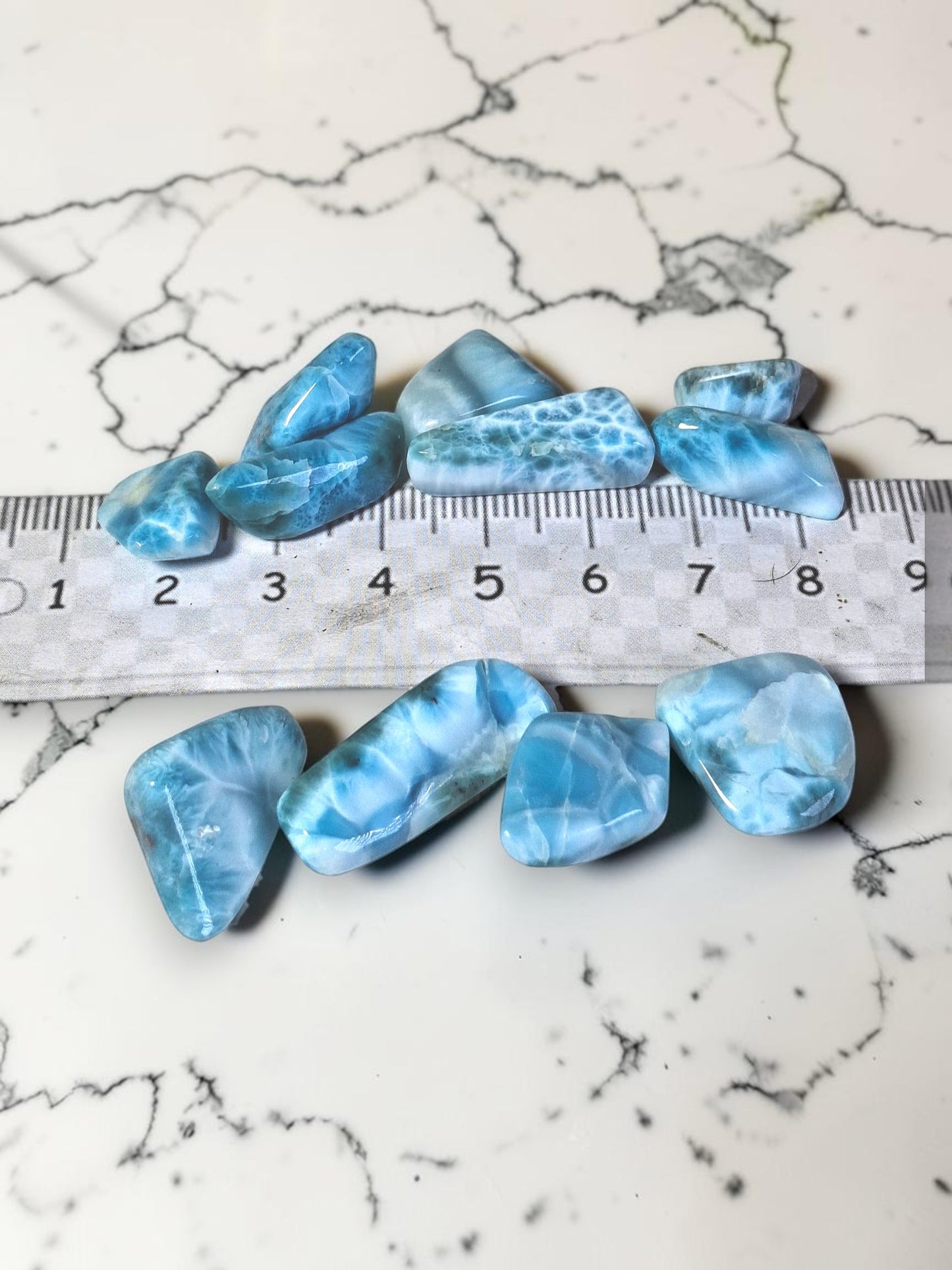 103 g Full Polished Natural Dominican Sky Blue Larimar Stone Specimen Healing