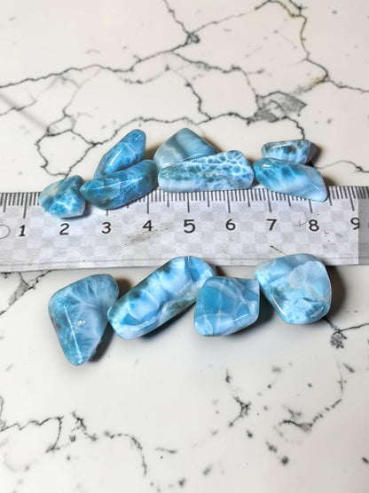 103 g Full Polished Natural Dominican Sky Blue Larimar Stone Specimen Healing