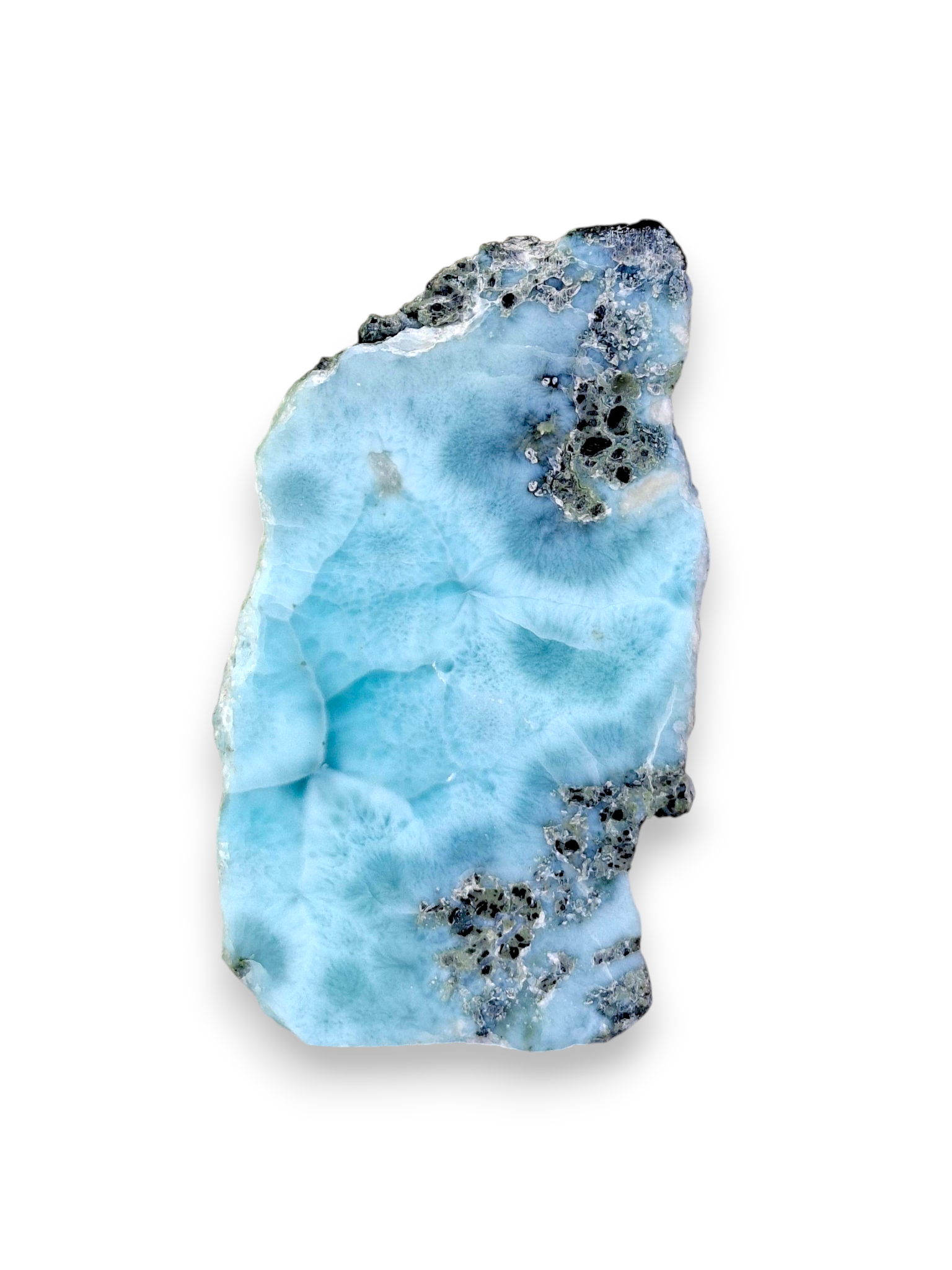 60 g  Larimar  Polished Window Specimen Natural Dominican Blue Stone Display Mineral