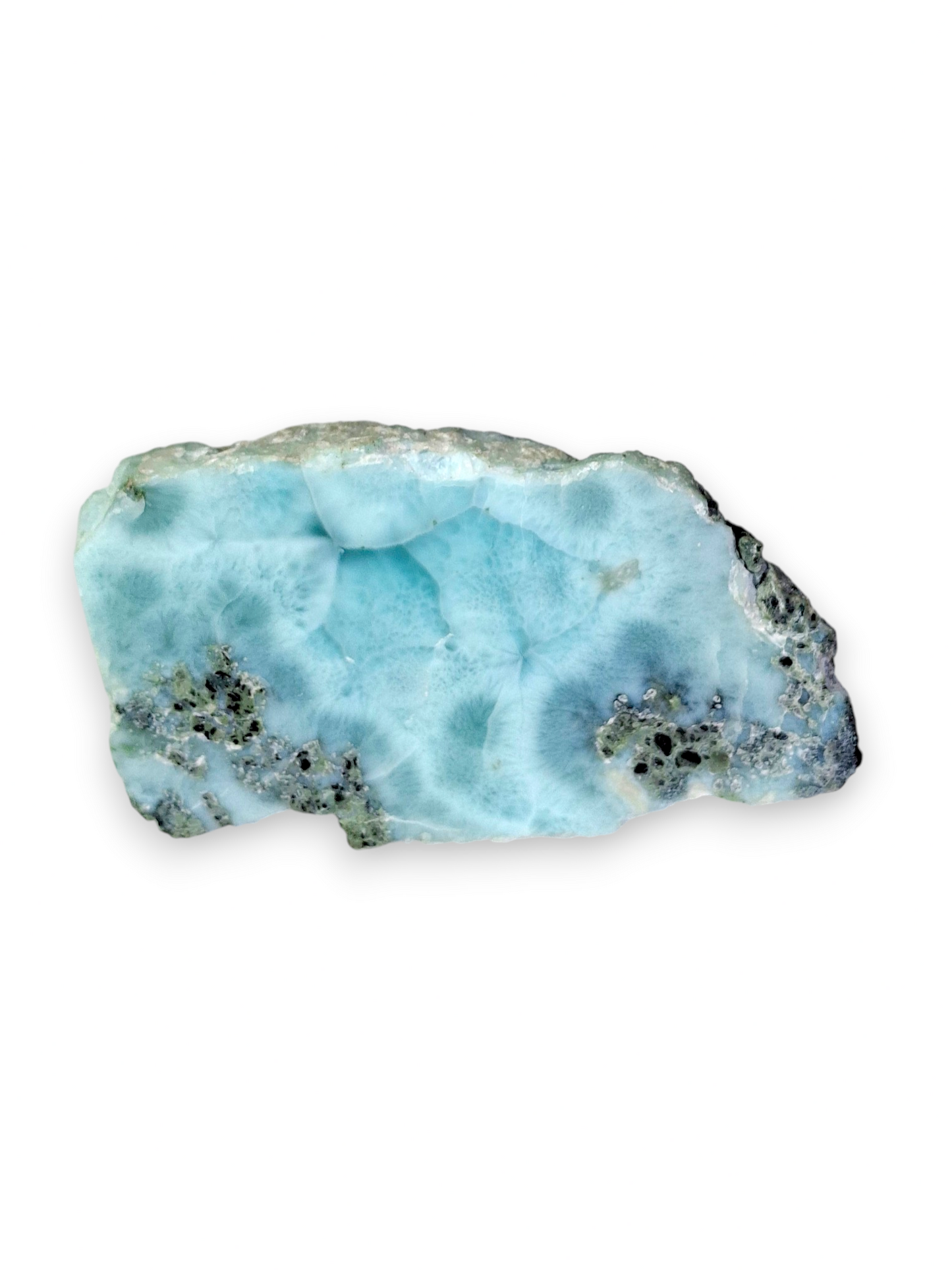 60 g  Larimar  Polished Window Specimen Natural Dominican Blue Stone Display Mineral