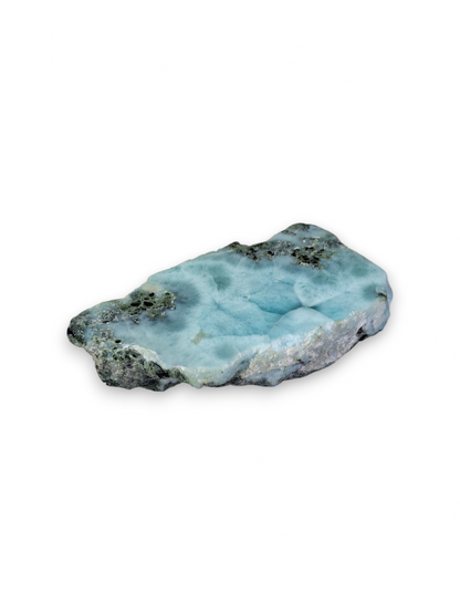 60 g  Larimar  Polished Window Specimen Natural Dominican Blue Stone Display Mineral