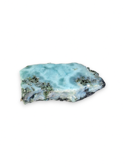 60 g  Larimar  Polished Window Specimen Natural Dominican Blue Stone Display Mineral