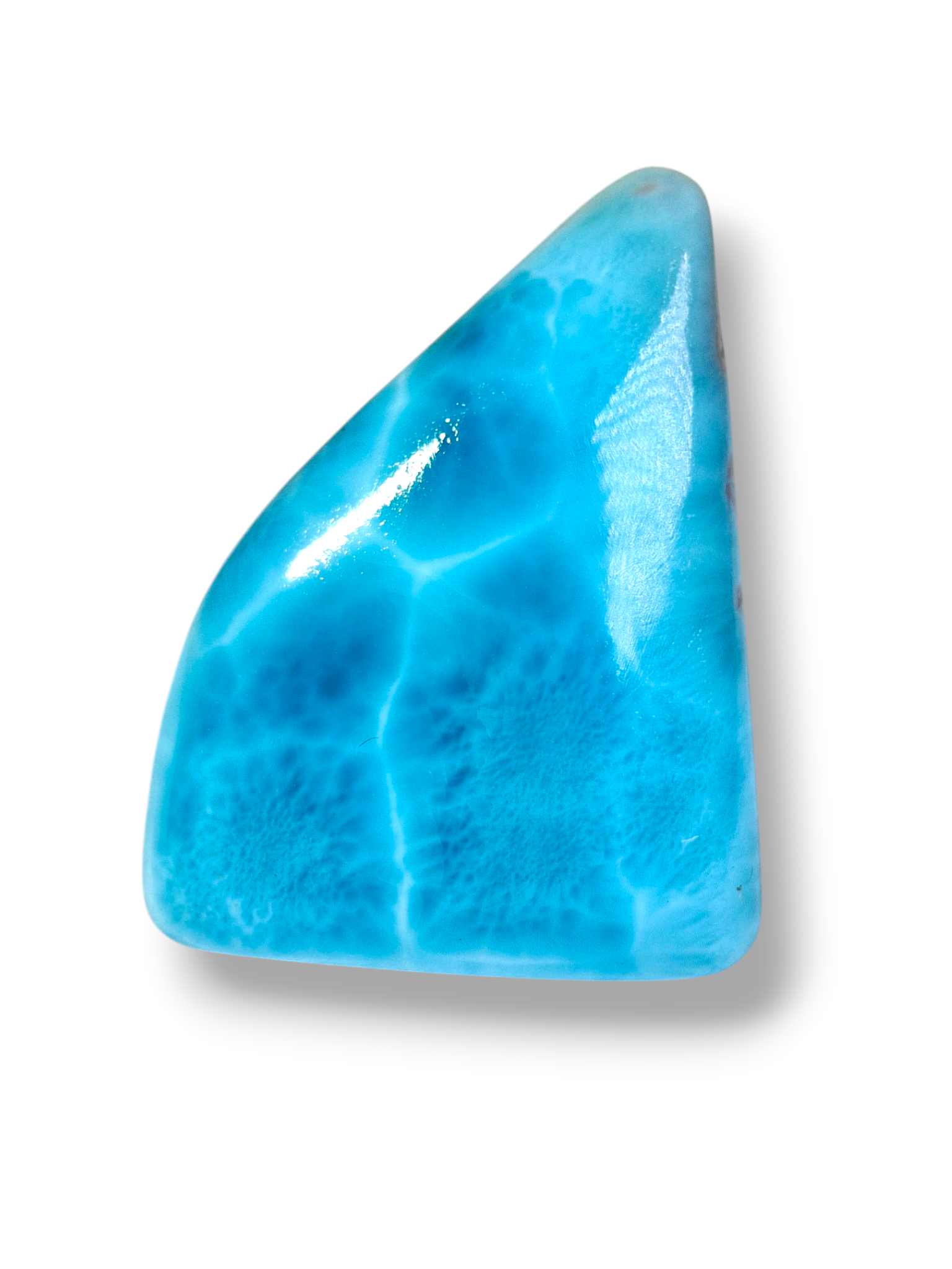 Natural Larimar Loose Cabochon Freeform  73 Carats  Dominican Blue Gemstone Cab