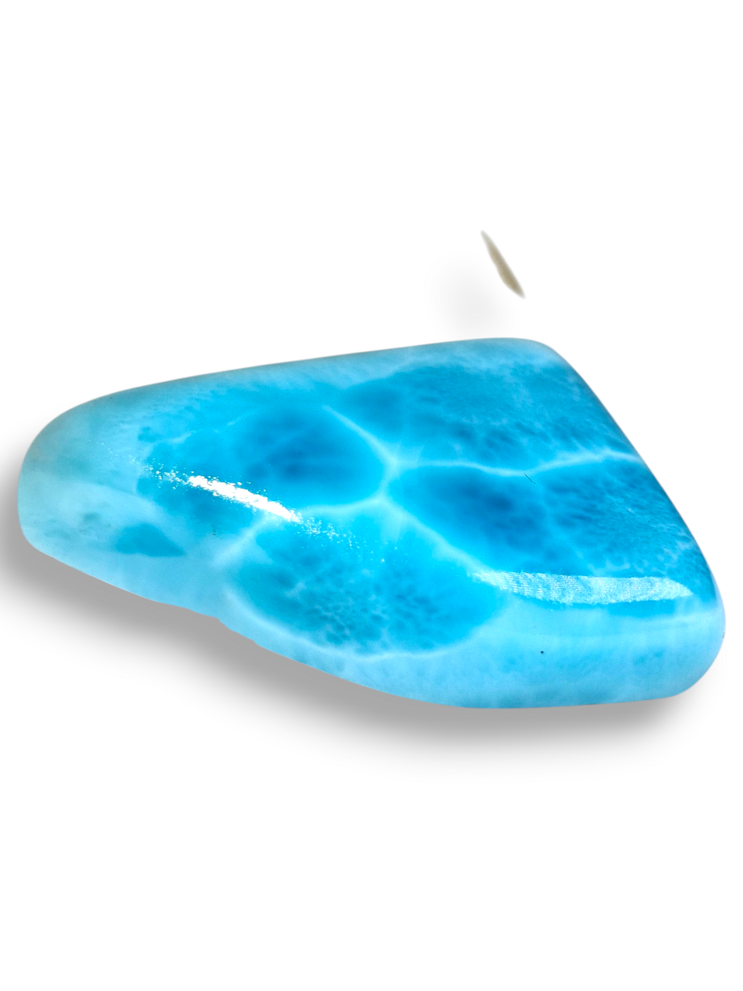 Natural Larimar Loose Cabochon Freeform  73 Carats  Dominican Blue Gemstone Cab