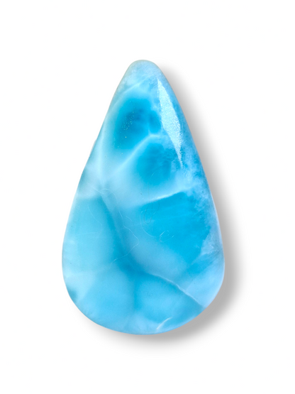 86CT Larimar Cabochon Teardrop Loose Gemstone Natural Dominican Blue Stone